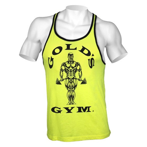 Golds Gym Muscle Joe Contrast Stringer Tank Neon L