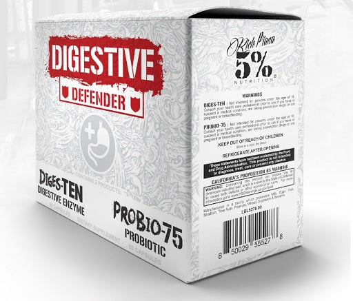 rich piana 5 nutrition digestive defender 1x digesten 60 kapseln 1x probio75 60 kapseln