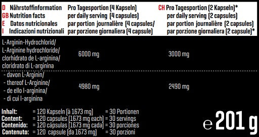 Body Attack LArginin 1500 120 Kapseln