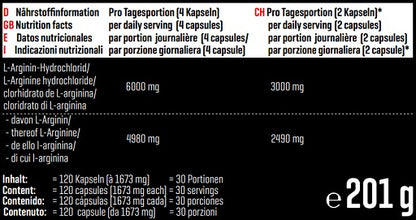 Body Attack LArginin 1500 120 Kapseln