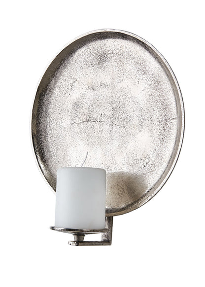Edler Wandkerzenhalter Aluminium Nickel Optik Ø 30cm