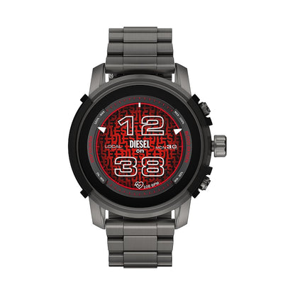 Diesel Touchscreen Smartwatch aus dunkelgrauem Edelstahl mit Edelstahlarmband und Schnellladefunktion (45,5 mm)
