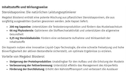 Megabol Biosterol 30 Kapsel