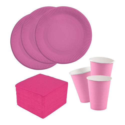 98 teiliges party set bright pink