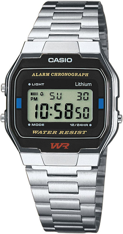 Casio carré vintage en acier inoxydable a163wa 1qes
