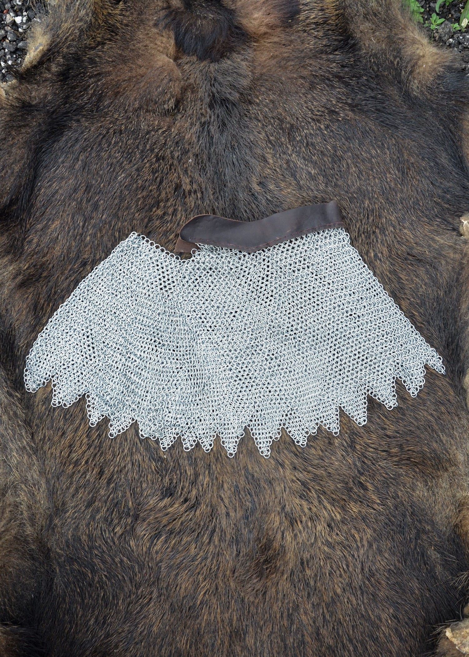 BMSZ Kettenbrünne verzinkt mit Leder, 8mm