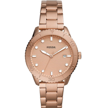 Fossil Dayle Three Hand Date Rose Gold Tone Stainless Steel Watch