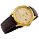 Herren-Quarzuhr mit champagnerfarbenem Zifferblatt, Datum und braunem Lederarmband