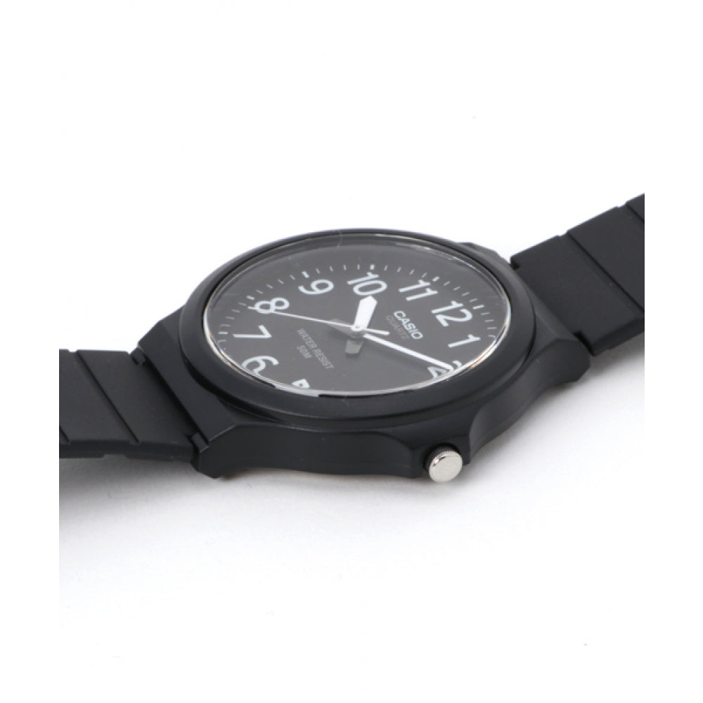 casio herren quarzuhr robusten design schwarzem resinarmband datum mw 240 1evdf
