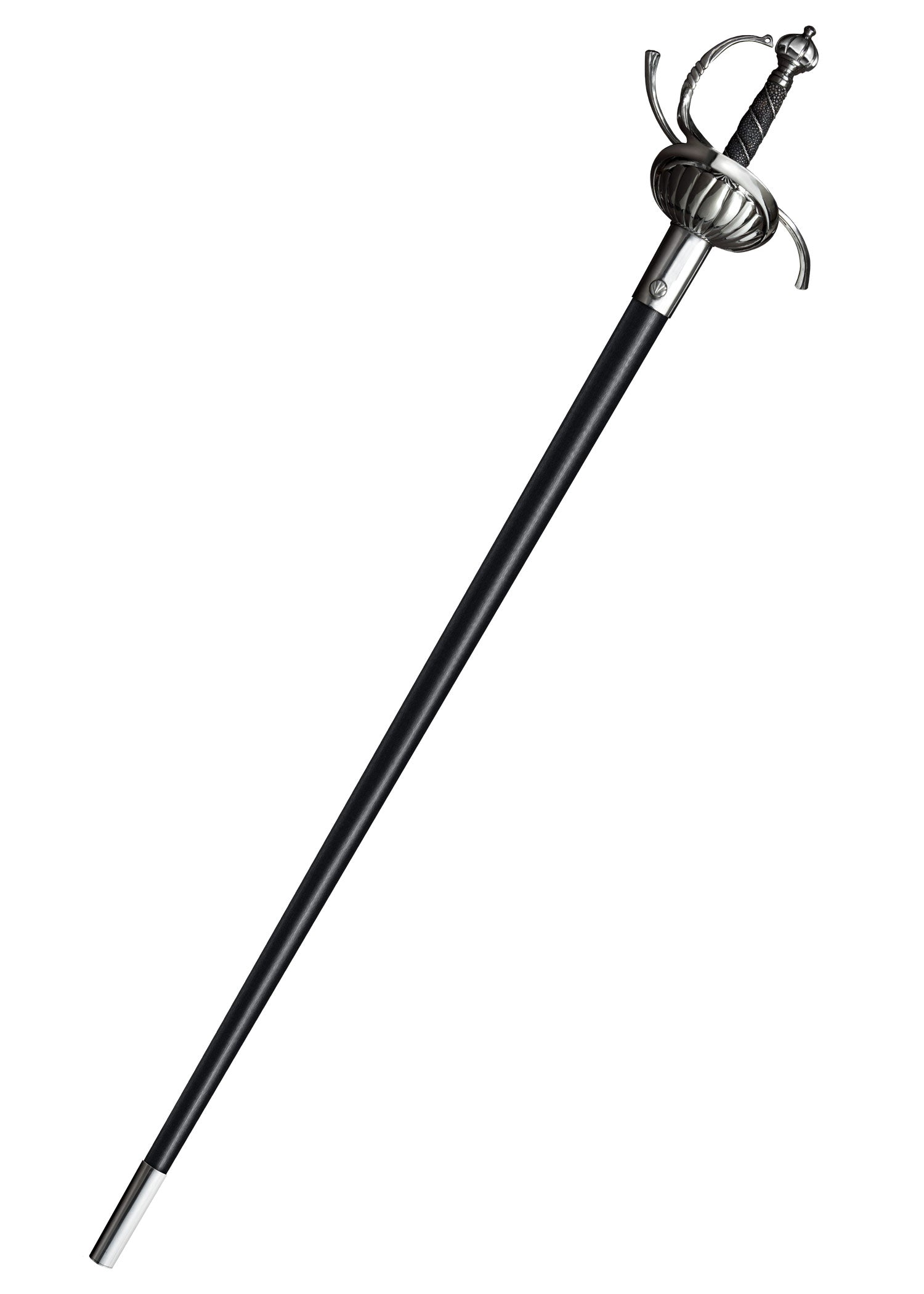rapier mit geriffeltem griffkorb
