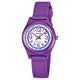 Damen-Quarzuhr im sportlichen Design mit violettem Resinarmband und Datum
