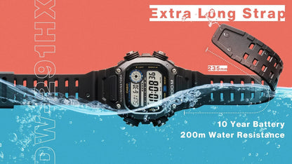 Casio Digitale Quarzuhr mit robustem Resin Gehäuse und Resinarmband in Beige, graues Display (200 m)