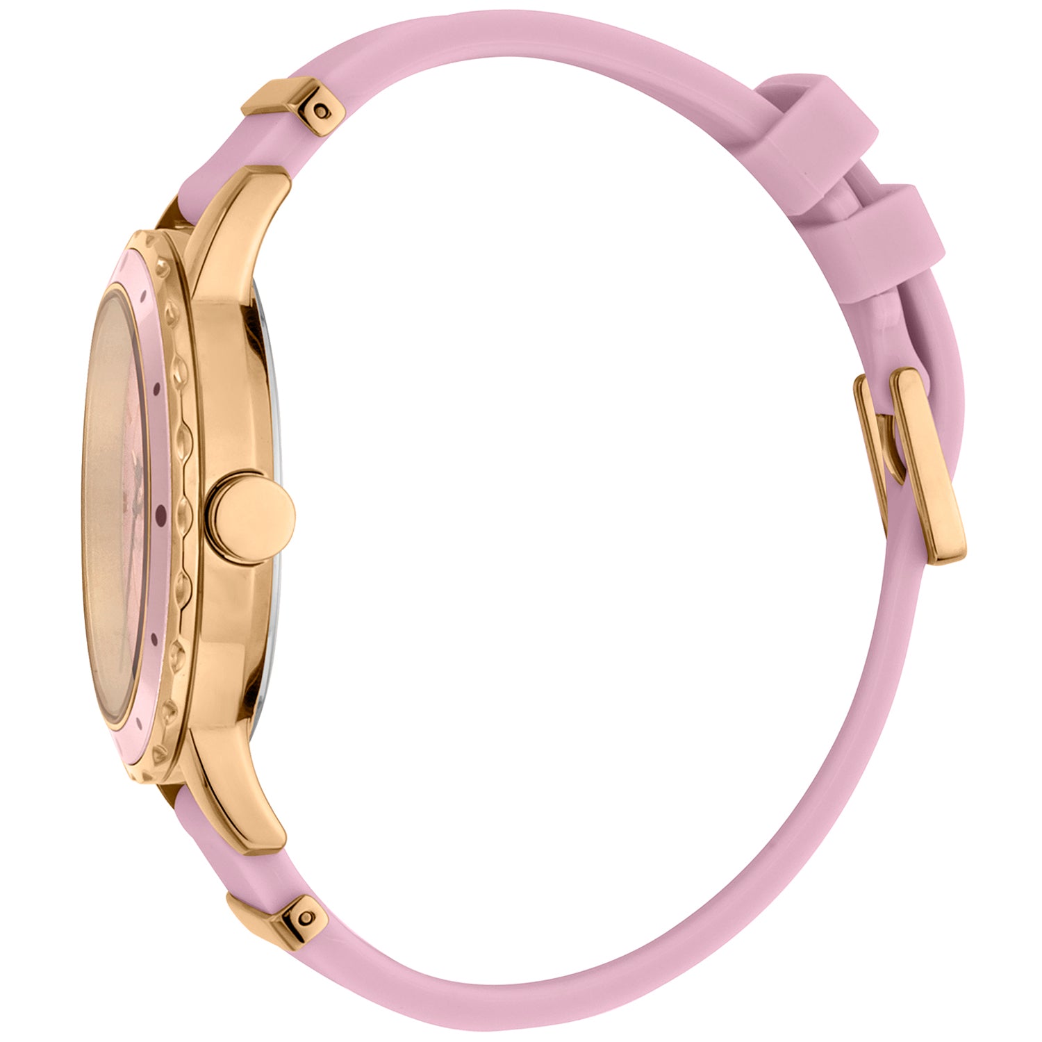Montre multifonctionnelle Esprit pour femme, bracelet en silicone rose ES1L140P0065