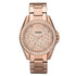 Fossil Riley Multifunction Crystal Rose Gold Tone Stainless Steel Watch