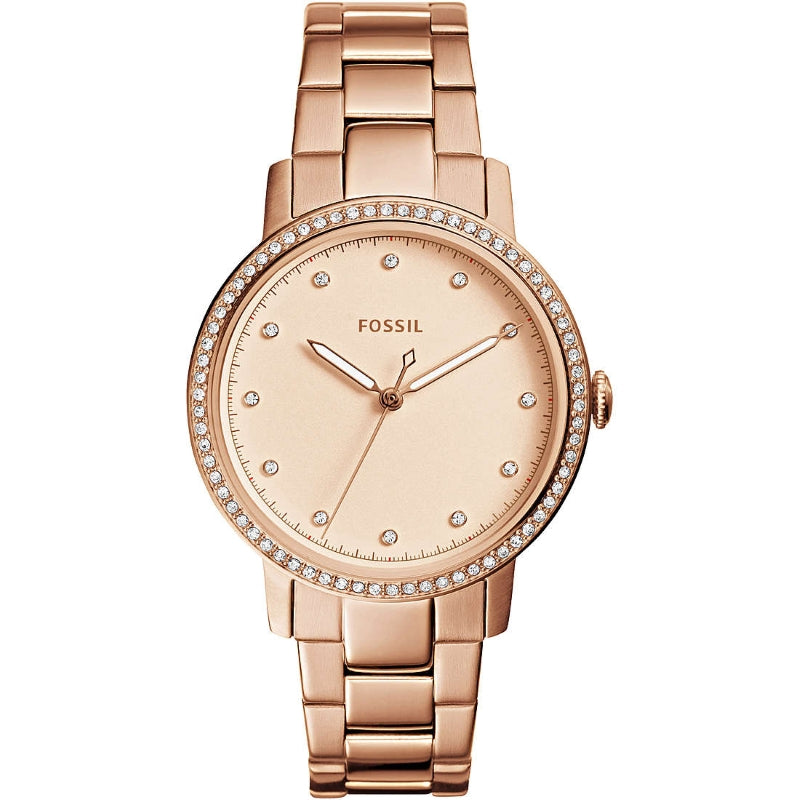 Fossil Neely Three Hand Rose Gold Tone Stainless Steel Watch