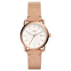 The Commuter Three-Hand Date Rose Gold-Tone Leather Watch