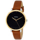 Jacqueline Three-Hand Luggage Leather Watch
