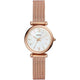 Carlie Mini Three-Hand Rose Gold-Tone Stainless Steel Mesh Watch