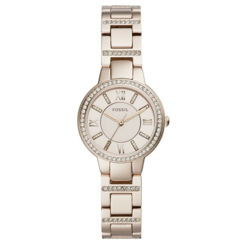 Fossil Virginia Rose Gold Tone Stainless Steel Watch