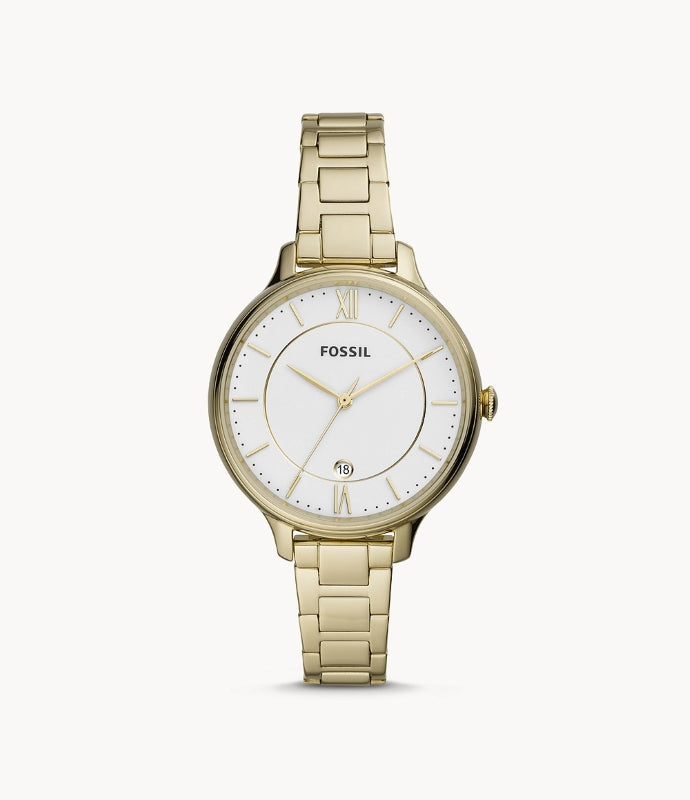 Fossil Winnie Three Hand Gold Tone Stainless Steel Watch