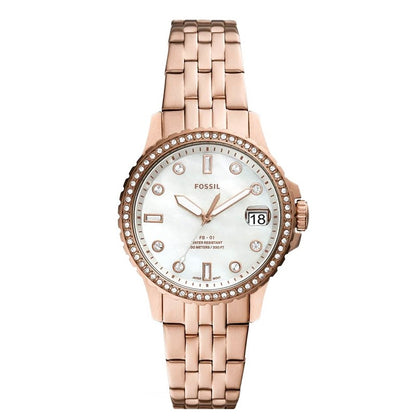 Fossil FB 01 Three Hand Date Rose Gold Tone Stainless Steel Watch