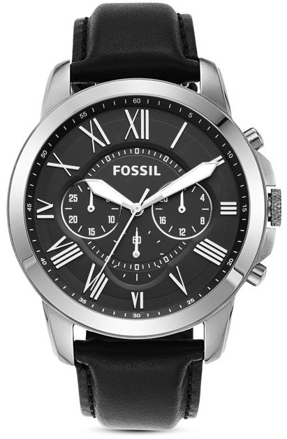 Fossil Grant Chronograph Black Leather Watch