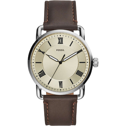 Fossil Copeland 42 mm Three Hand Brown Leather Watch