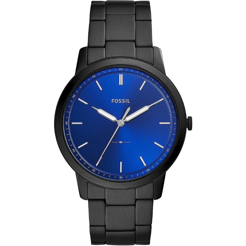 Fossil The Minimalist Three Hand Black Stainless Steel Watch