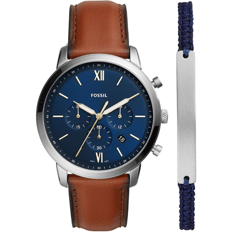 Fossil Neutra Chronograph Set Leder braun