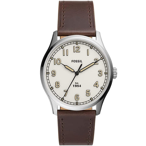 Fossil Dayliner Three Hand Brown Leather Watch