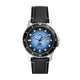 Blue Dive Three-Hand Date Black Leather Watch