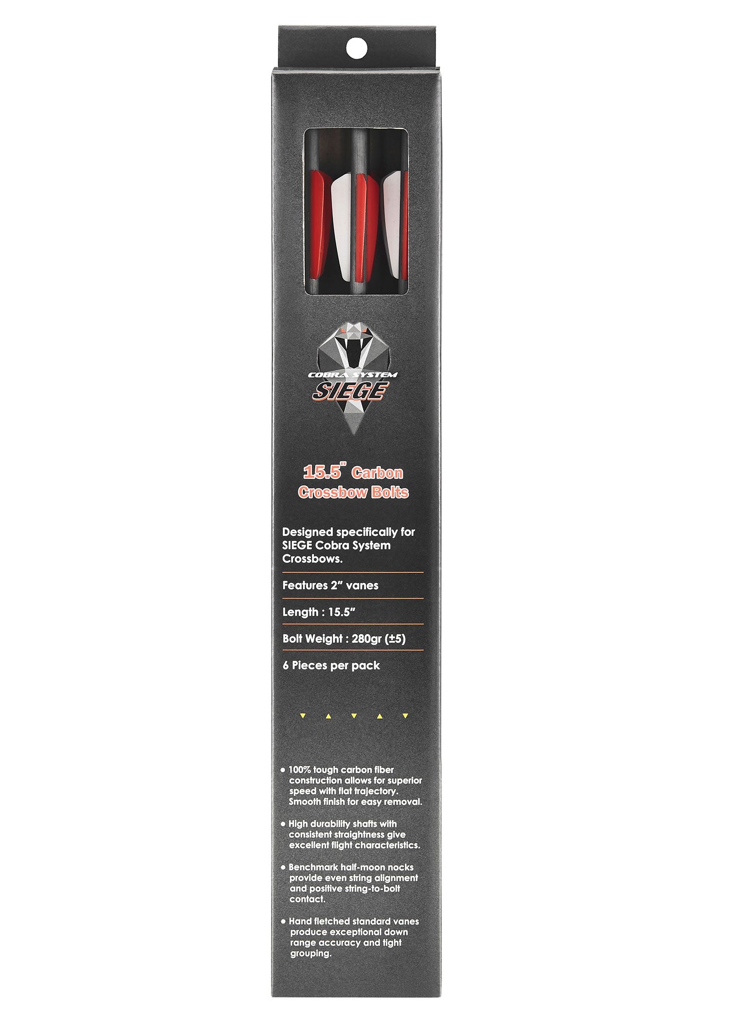 6er Set Carbonbolzen 15,5" für EK Archery Cobra Siege