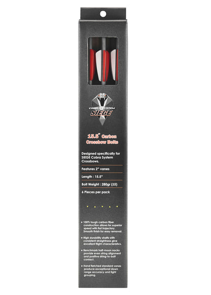 6er Set Carbonbolzen 15,5" für EK Archery Cobra Siege