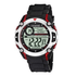 Herren Quarzuhr_mit_rotem_Gehuse_schwarzem_Kunststoffarmband_und_groem_Zifferblatt_472_mm