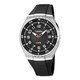 Herren-Quarzuhr mit schwarzem Zifferblatt und schwarzem Kunststoffarmband (ca. 42 mm, 10 bar)