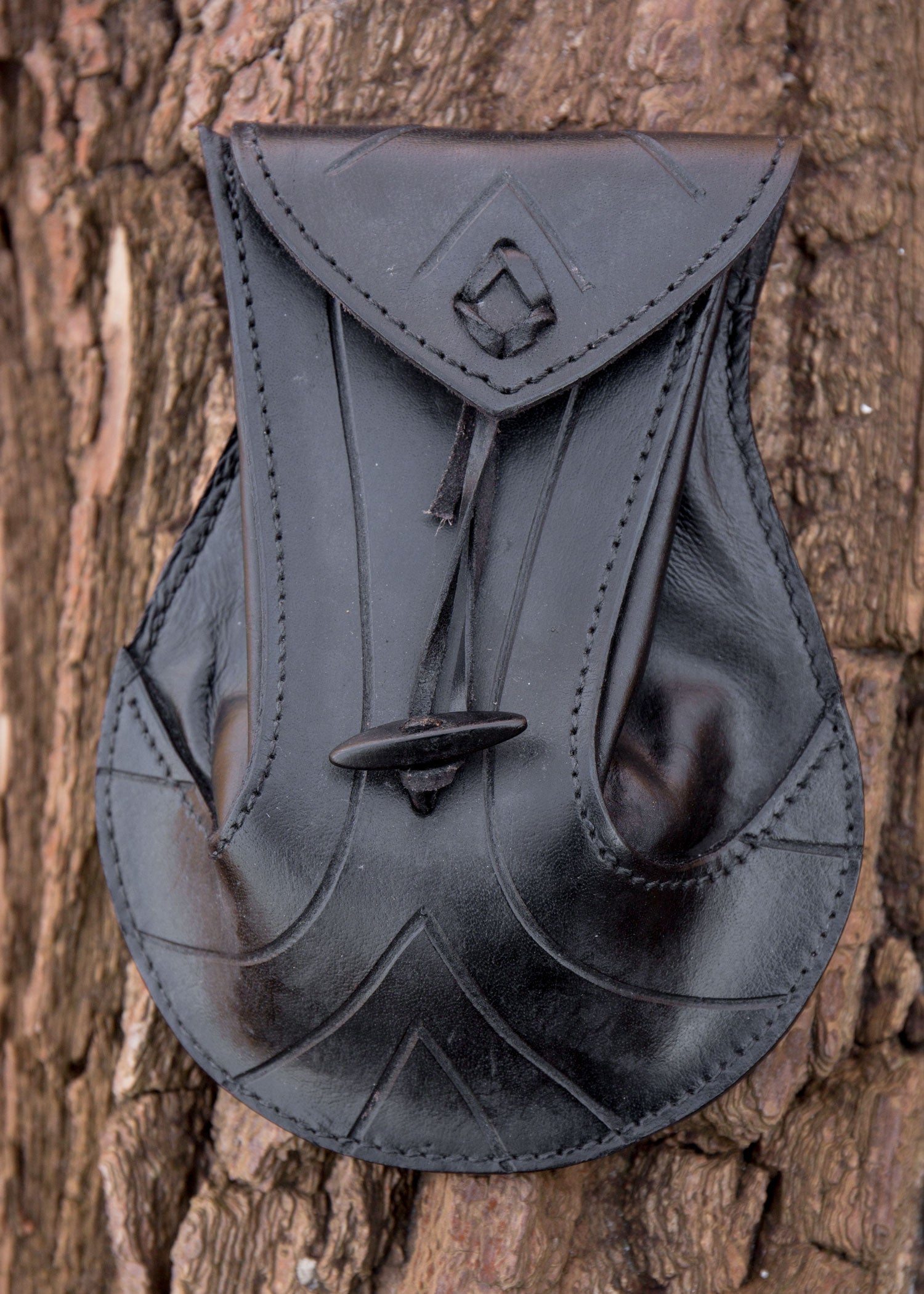 Edle Elfen Ledertasche aus Echtleder mit Gravuren für LARP