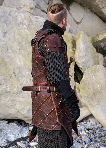 Woodsman LARP-Rüstung aus braunem Veloursleder