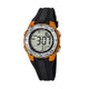 Digitale Kinderuhr mit orangem Gehäuse, schwarzem Kunststoffarmband, Stoppuhr und Alarm (ca. 36,6 mm)