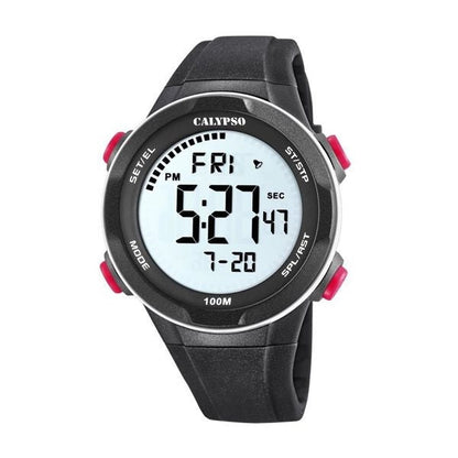 Calypso Digitale Herrenuhr mit großem Display, Stoppuhr, Timer und 10 bar Wasserdichtigkeit