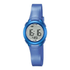Kleine Digitaluhr aus Kunststoff mit blauem PU Armband, Stoppuhr, Alarm und Beleuchtung (ca. 27,5 mm)