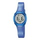 Kleine Digitaluhr aus Kunststoff mit blauem PU-Armband, Stoppuhr, Alarm und Beleuchtung (ca. 27,5 mm)