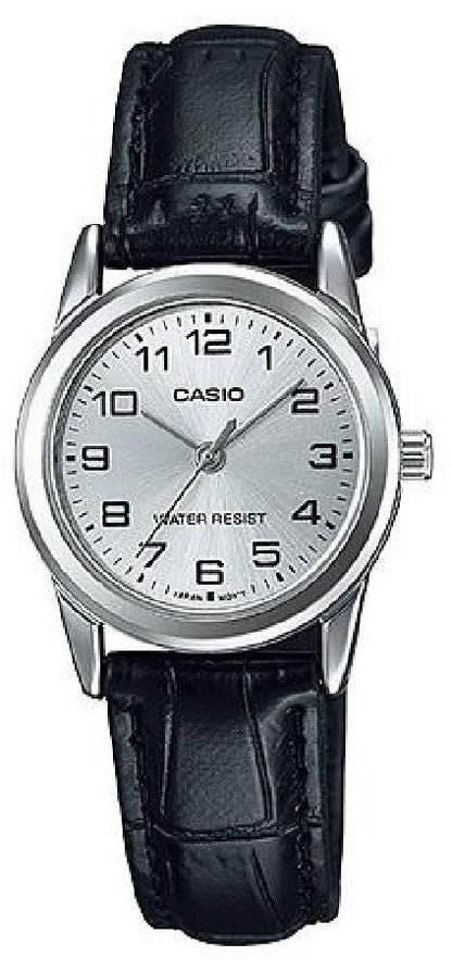Casio Klassische Damenuhr mit Lederband (LTP V001L 7B)