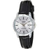 Casio Damen Analog Quarzuhr mit Metallgehäuse und Lederarmband, weißes Zifferblatt