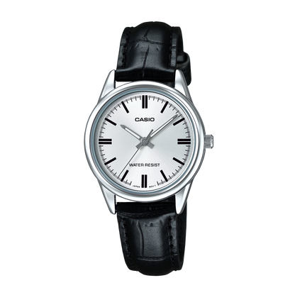 Casio Collection Classic White Dial Leather Watch
