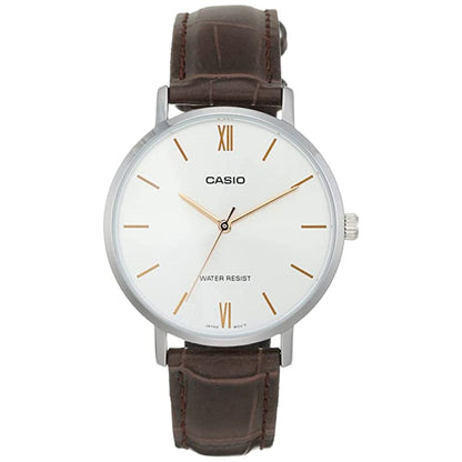 Casio Enticer Ladies Rose Dial Leather Watch