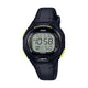 Damen-Digitaluhr mit Resin-Gehäuse und Resinarmband, schwarzes Display (10 Jahre Batterie)