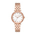Michael Kors Quarz Damenuhr aus roségoldfarbenem Edelstahl mit weißem Zifferblatt und Kristalllünette (34 mm)