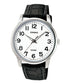 Casio Klassische Herrenuhr mit Lederband (MTP 1303PL 7B, braun/weiß)
