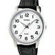 Klassische Herrenuhr mit Lederband (MTP-1303PL-7B, braun/weiß)
