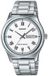 Casio Herren Quarzuhr aus Edelstahl mit hellem Zifferblatt und Edelstahlarmband